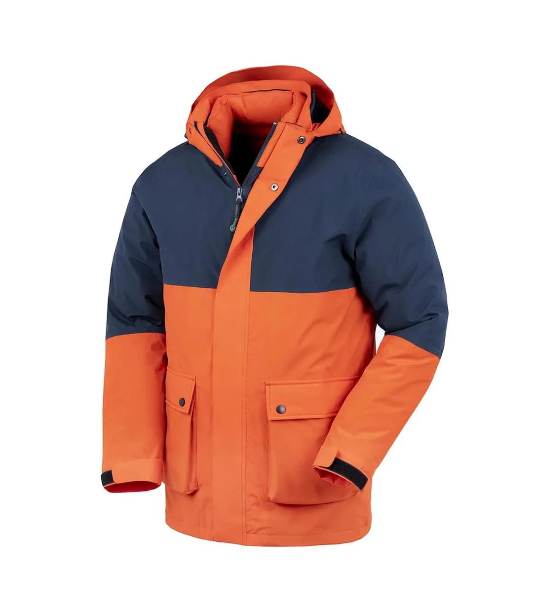 Doudoune Matelassée Motif/style 3-en-1 Homme Bleu Marine Orange Result Recycled-2