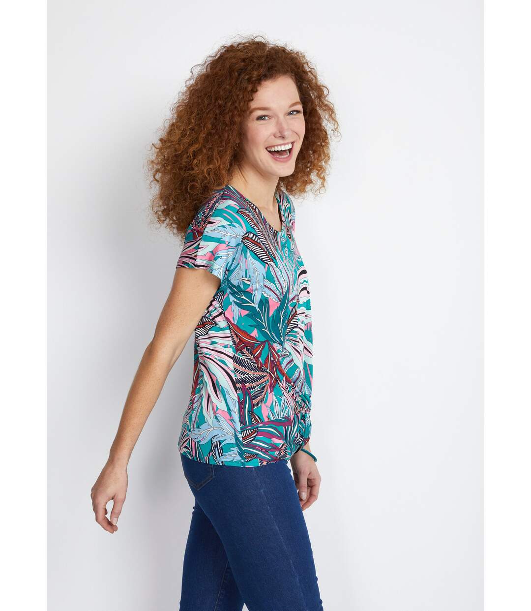 Tee-shirt manches kimono effet blousant-3