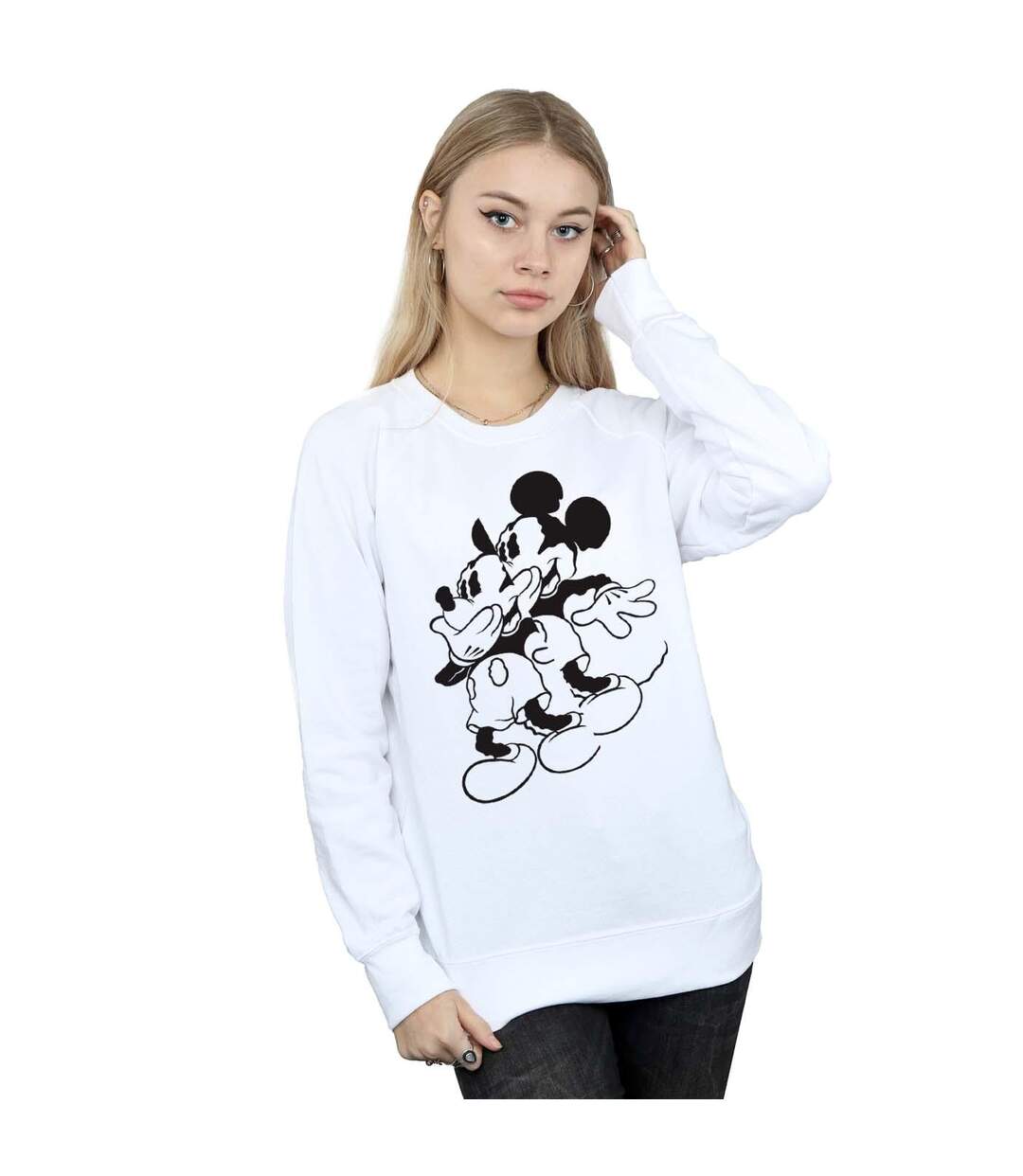 Disney Sweatshirt Mickey Mouse Shake Femme/Ladies (Blanc) - UTBI28578-2
