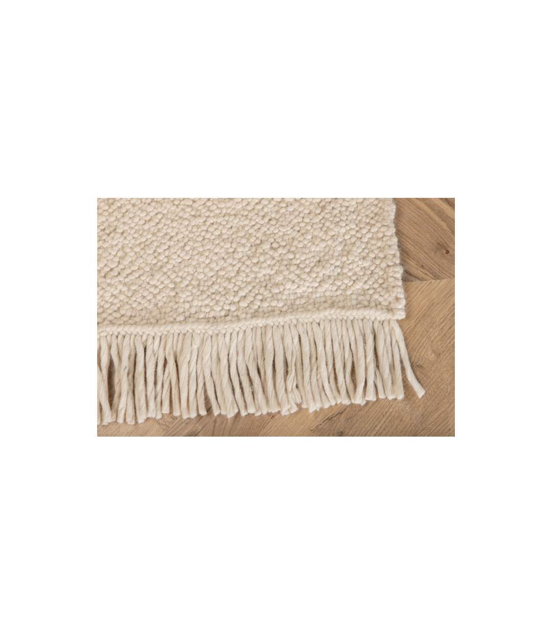 Tapis Déco en Laine Betina 80x250cm Blanc-5