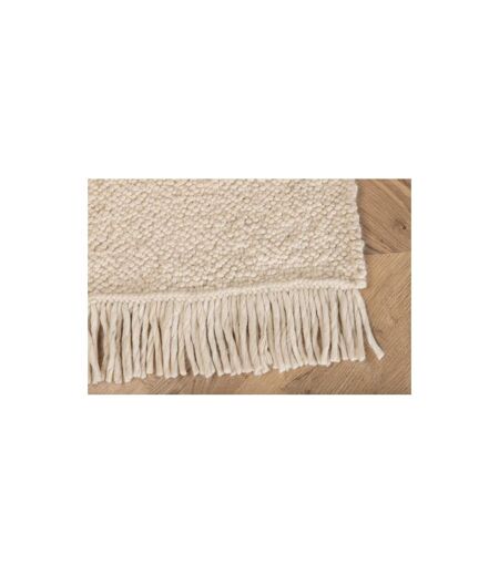 Tapis Déco en Laine Betina 80x250cm Blanc