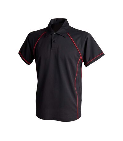 Finden & Hales Mens Piped Performance Sports Polo Shirt (Black/Red) - UTRW427