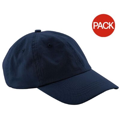 Beechfield Unisex Low Profile 6 Panel Dad Cap (Pack of 2) (Navy Blue) - UTBC4222