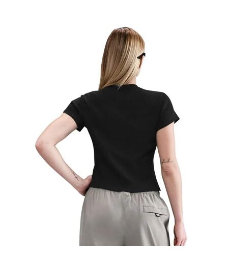 Womens/ladies Swoosh Embroidered Logo T-shirt Black Nike