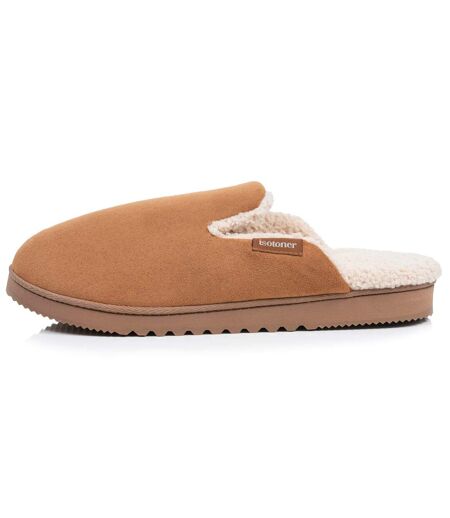 Isotoner Chaussons Mules homme ultra confortables, en suédine, semelle crantée