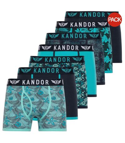 Boxers florid homme turquoise vif Kandor