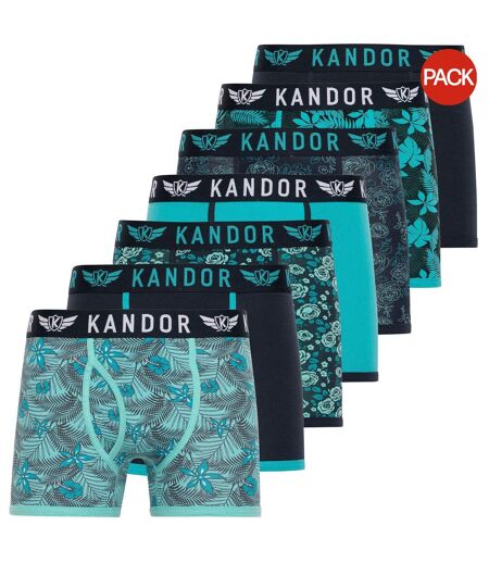 Boxers florid homme turquoise vif Kandor