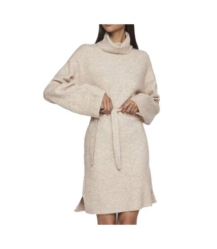 Robe Pull Beige Femme Vila Rollneck - L