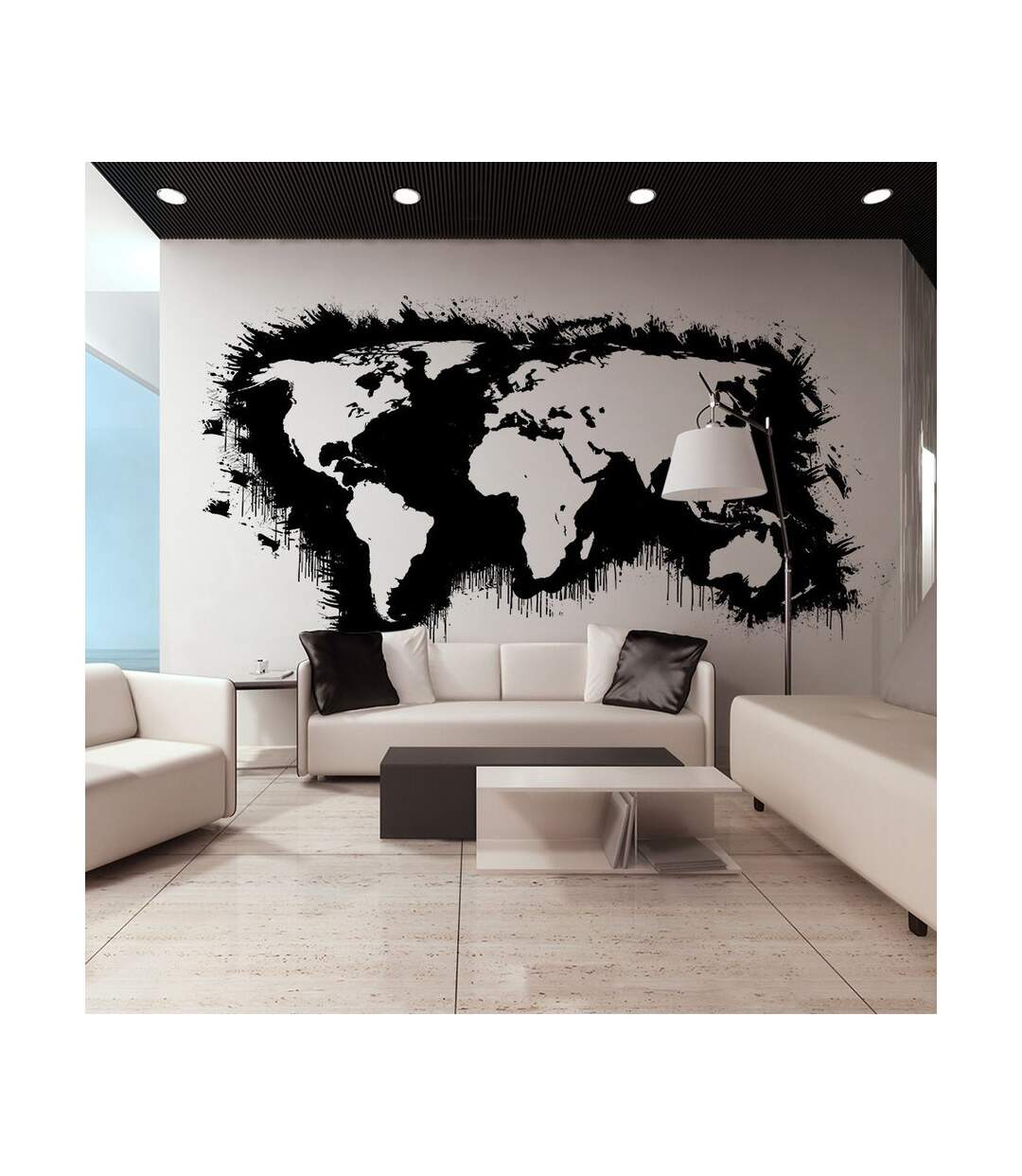 Papier Peint XXL White Continents, Black Oceans... 270x550cm-1
