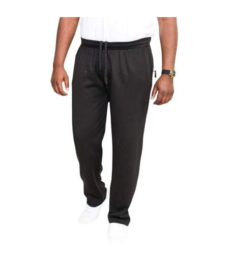 Duke Mens Kingsize Albert Open Hem Jogging Bottoms (Black) - UTDC134