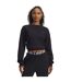 Womens/ladies Vida Icon Fleece Crop Sweatshirt Black Under Armour-1