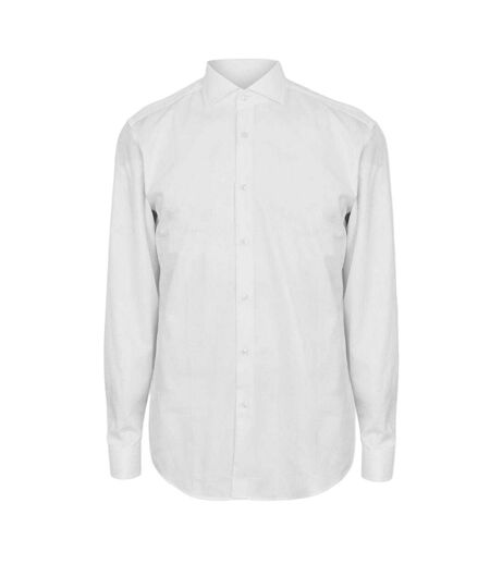 Mens Oxford Spread Collar Formal Shirt White Boss