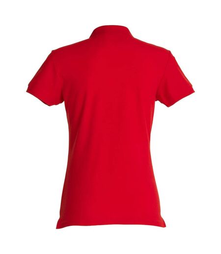 Womens/ladies Plain Polo Shirt Red Clique