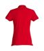 Womens/ladies Plain Polo Shirt Red Clique-2