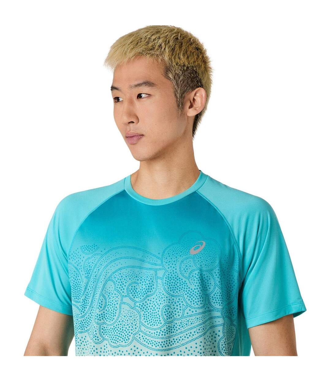 Mens Ibuki Road T-shirt Aqua Asics-3