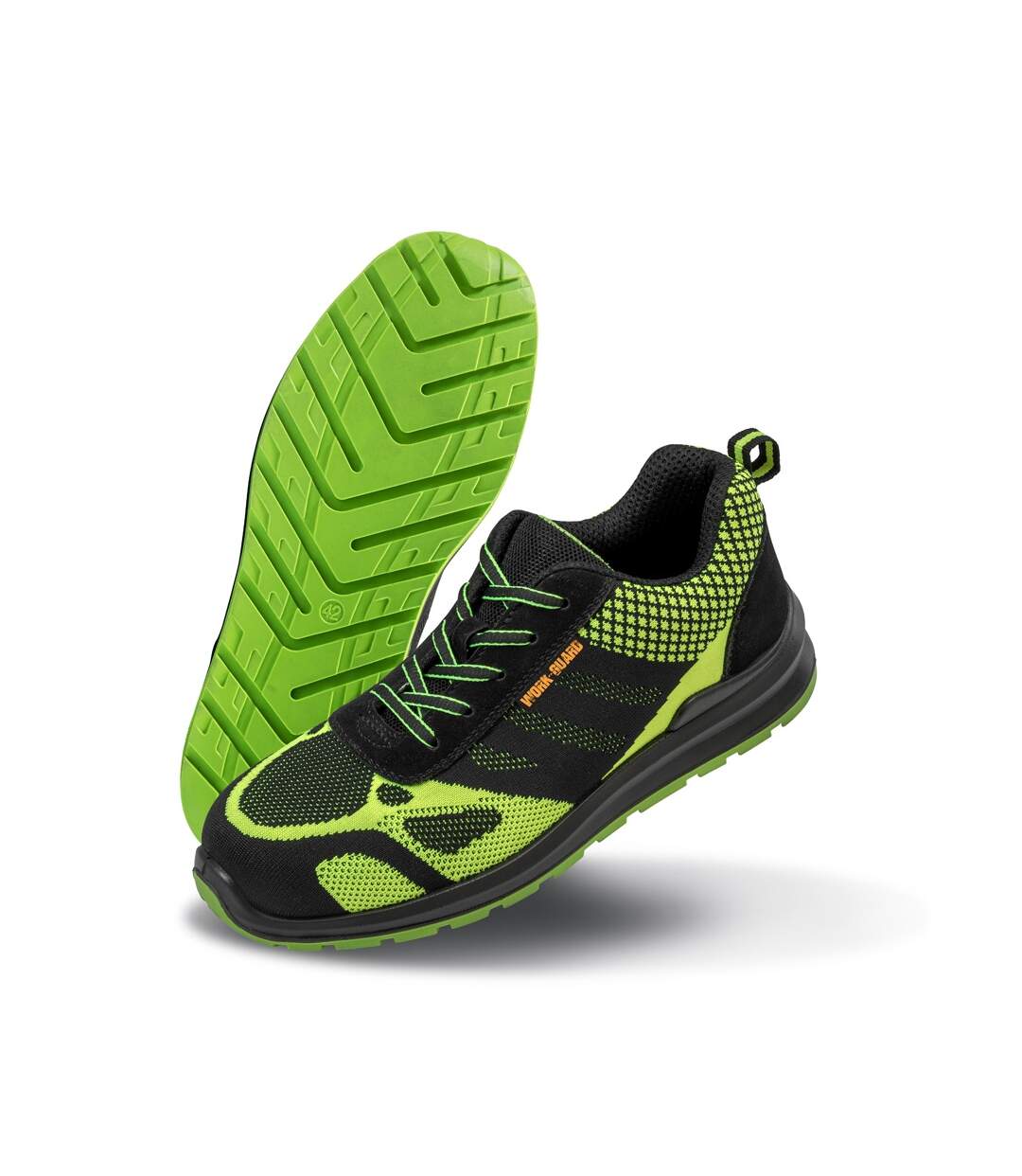 Result work-guard mens hicks safety trainers neon green/black WORK-GUARD by Result-1