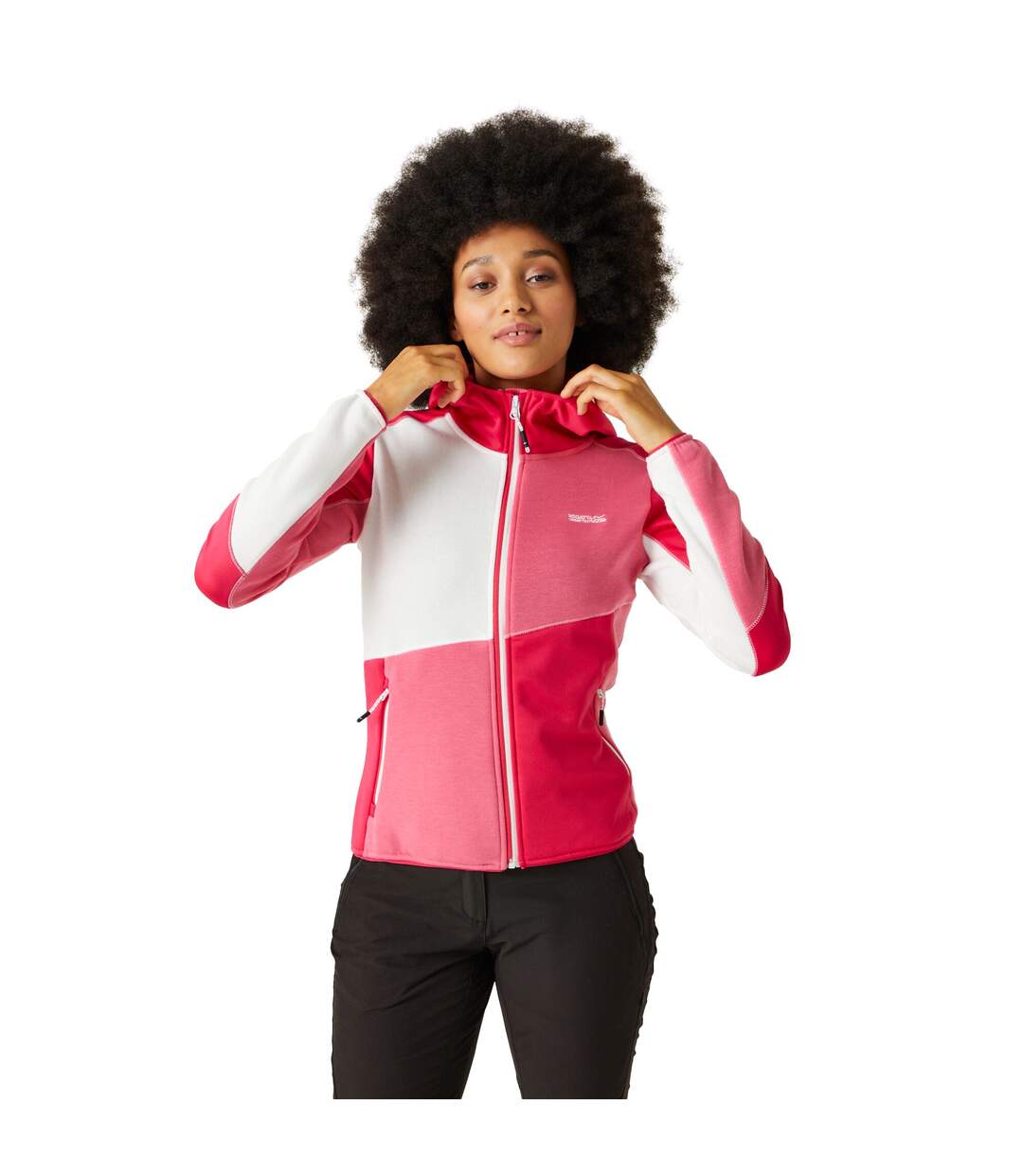 Veste polaire walbury femme rose fluo / flamant rose / blanc Regatta-4