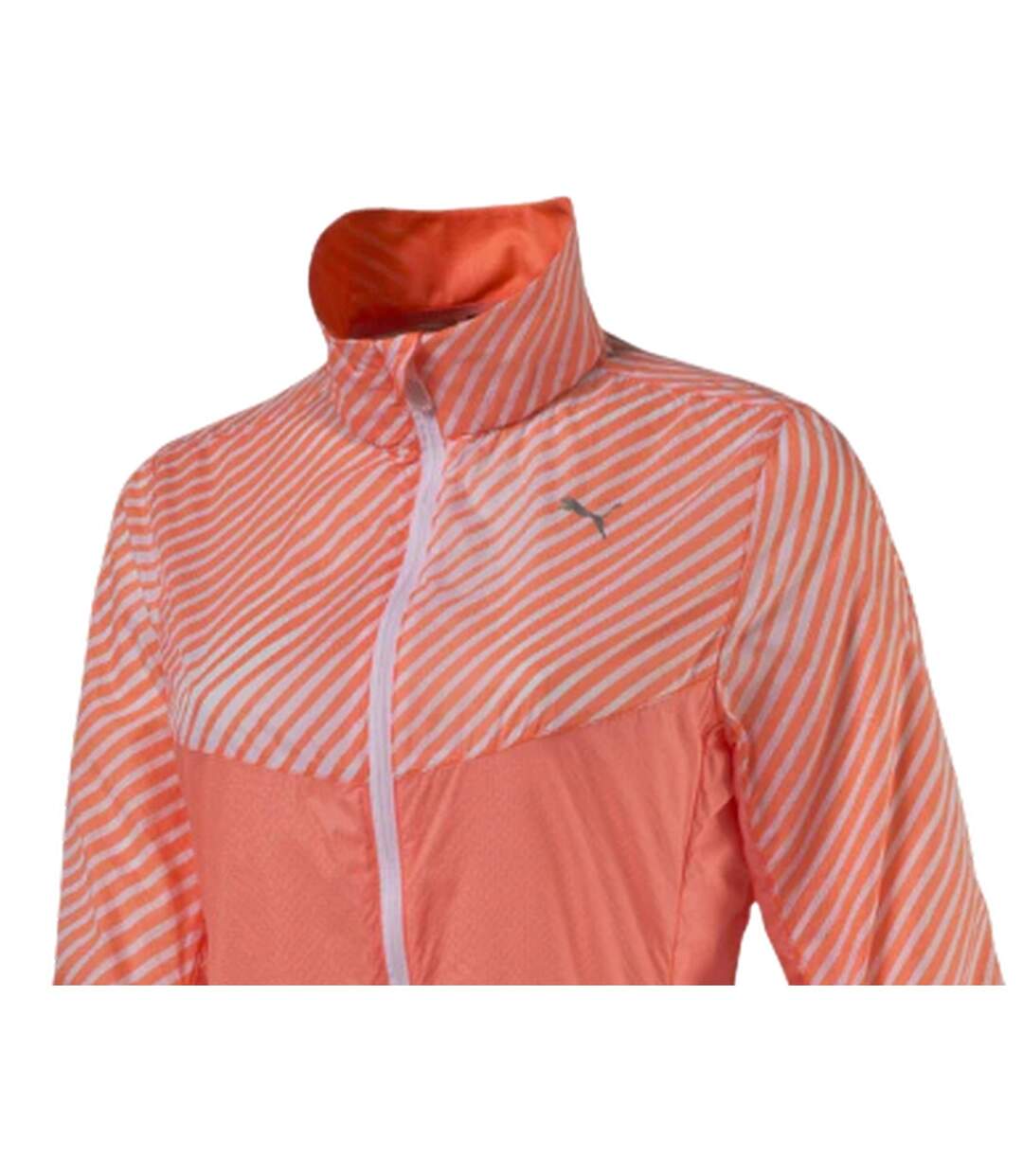 Womens/ladies Graphic Woven Jacket Orange Puma-4