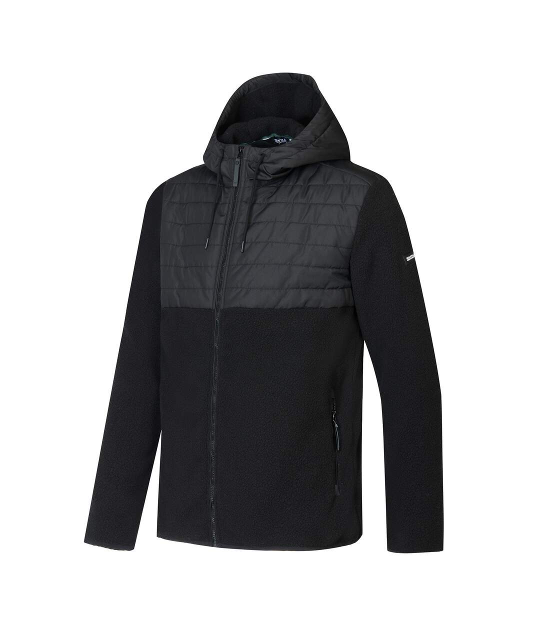 Mens Frankie Two Tone Borg Fleece Hybrid Jacket Black Regatta-4