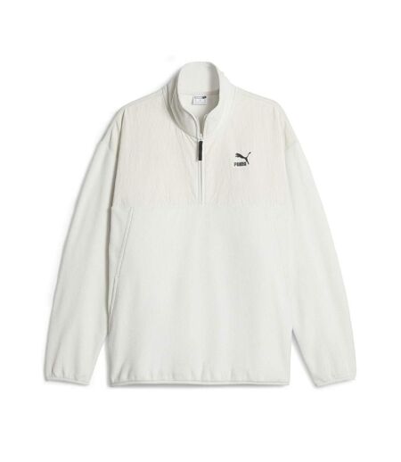 Polaire demi-zippé blanc homme puma classics - l