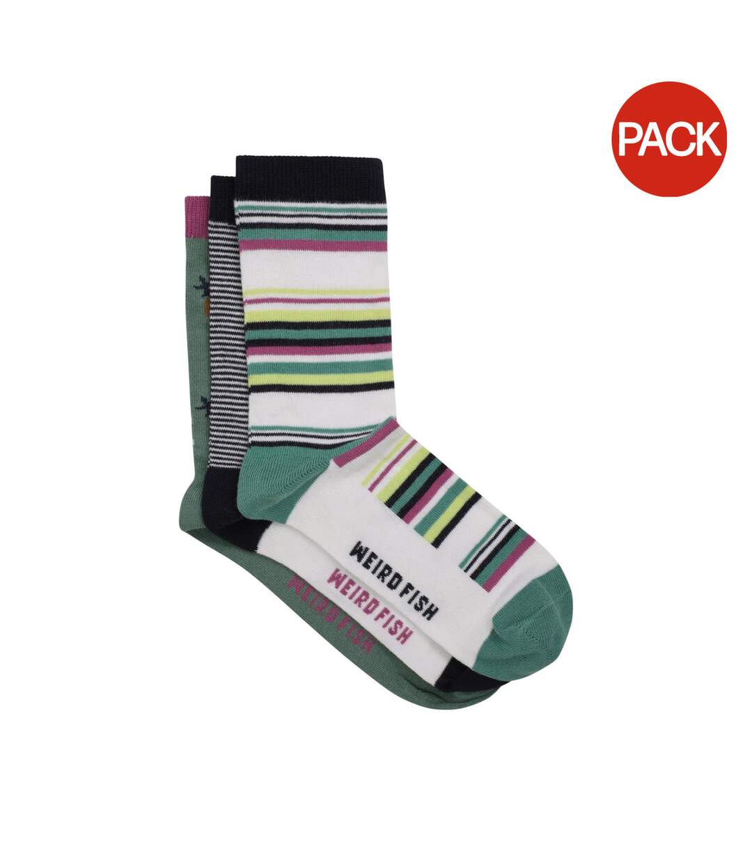 Pack Of 3  Womens/ladies Parade Patterned Socks  Multicoloured Weird Fish-1