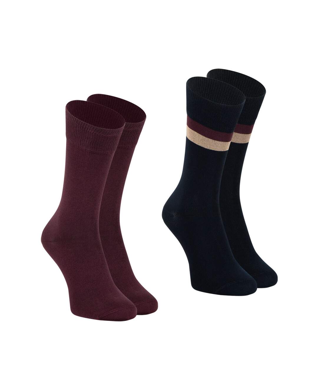 Lot de 2 paires de mi-chaussettes homme Coton Peigné