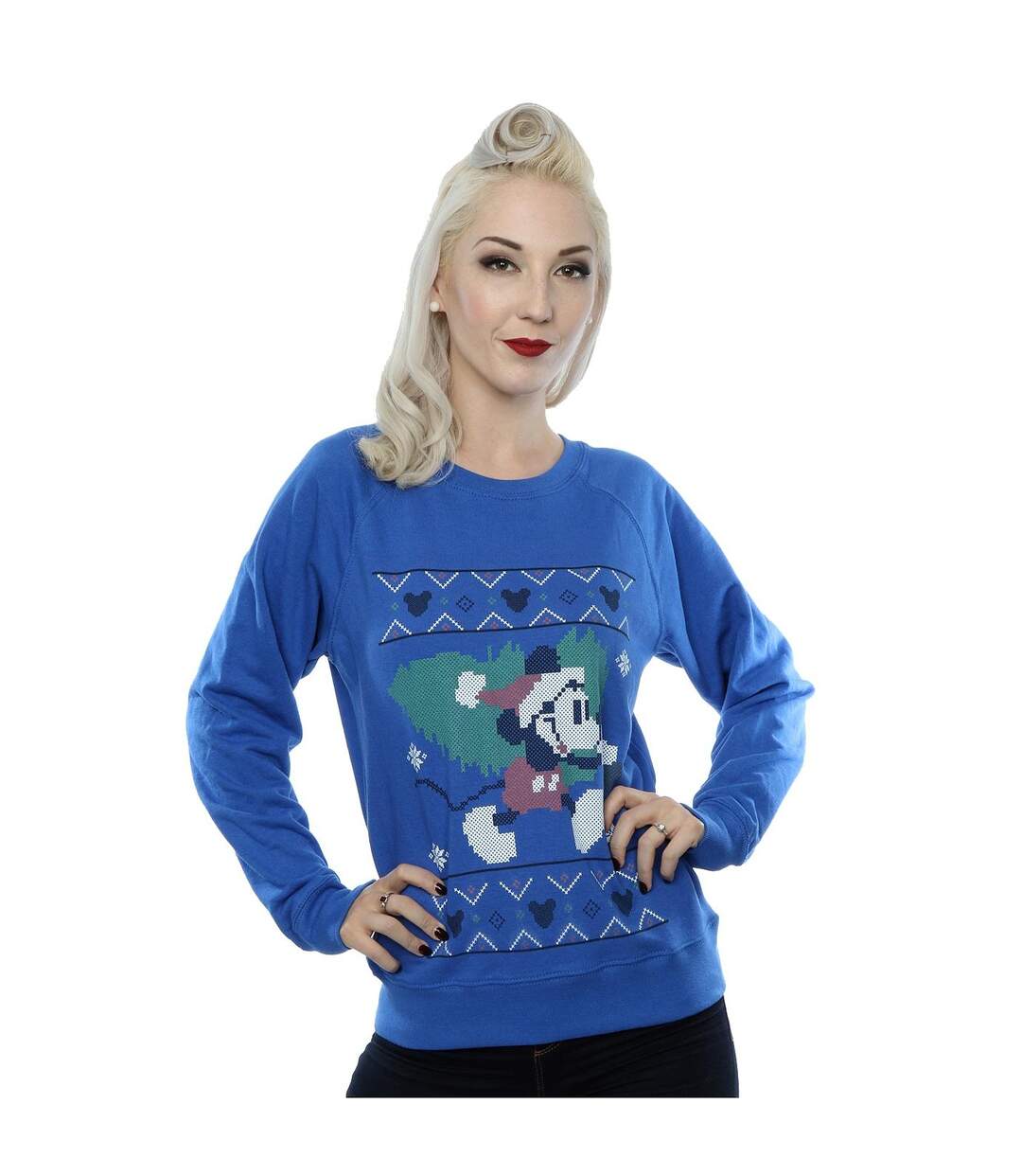 Disney - Sweat MICKEY MOUSE CHRISTMAS TREE - Femme (Bleu royal) - UTBI8418-2