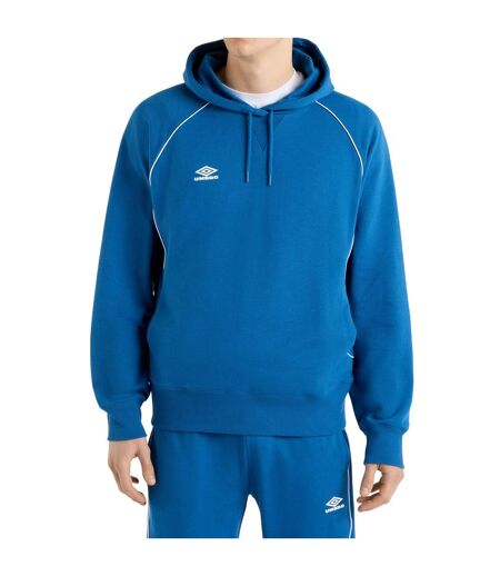 Mens Panelled Hoodie Classic Blue Brilliant White Umbro