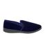 Zedzzz Mens Ross Twin Gusset Velour Slippers (Navy Blue) - UTDF842