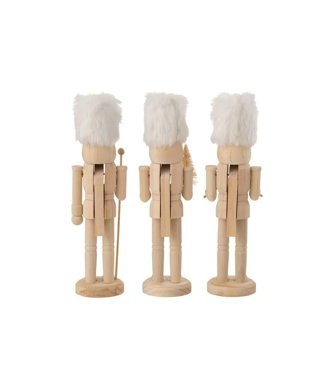 Lot de 3 Casse-Noisettes en Bois Winter 27cm Naturel-2