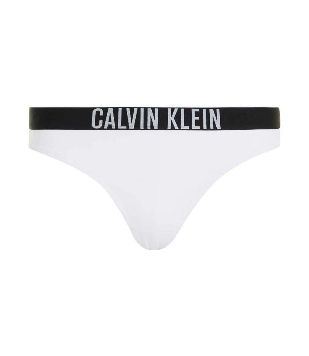 Womens/ladies Classic Plain Bikini Bottoms White Calvin Klein-2