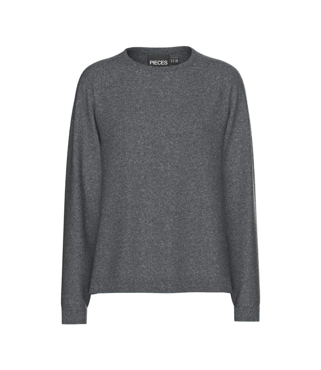 Pull gris femme pieces bree knit-1