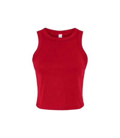 Womens/ladies Micro-rib Racer Tank Top Solid Red Bella + Canvas