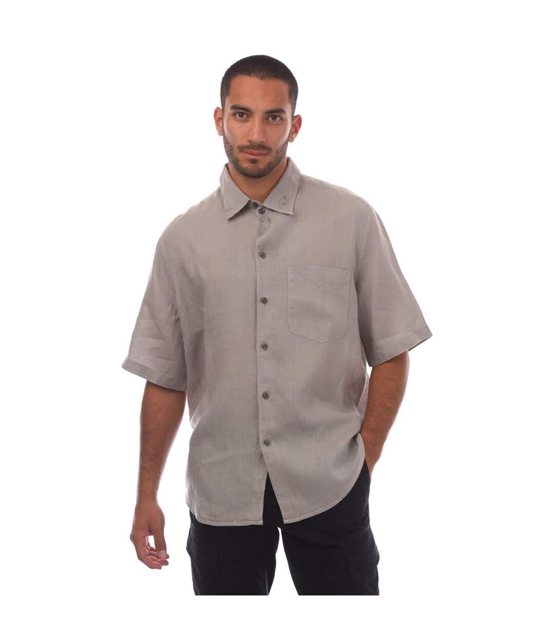 Mens S-emil Short-sleeved Shirt Grey Diesel-2