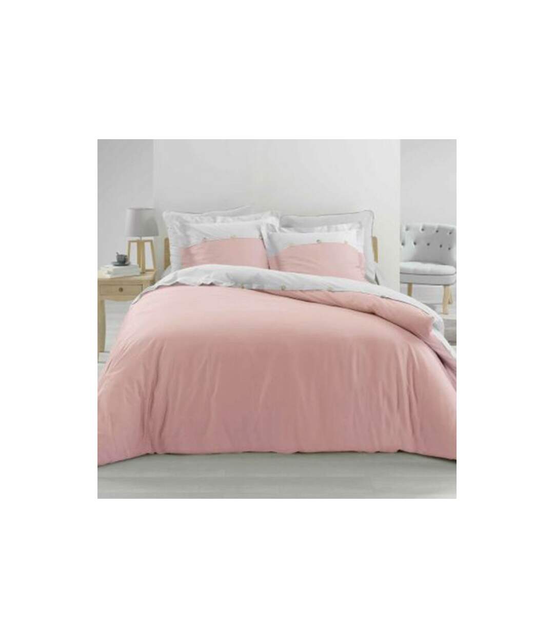 Parure de Lit 3 Pièces Versa 260x240cm Rose-1