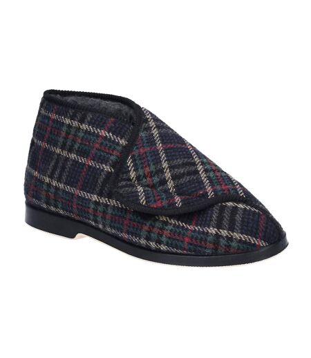 GBS William Great British Touch Fastening Bootee / Mens Slippers / Mens Bootee (Check) - UTFS1165