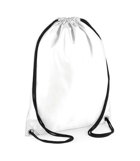 BagBase Budget Water Resistant Sports Gymsac Drawstring Bag (11L) (White) (One Size)
