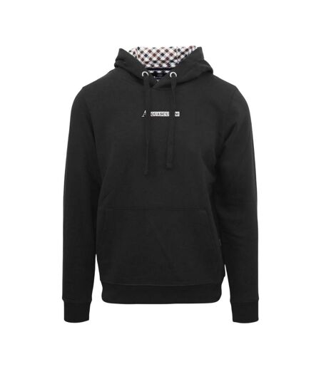 Sweat À Capuche Motif/style Lettrage Homme Noir Aquascutum