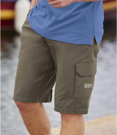 Men's Taupe Canvas Cargo Shorts
