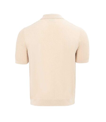 Polo Manches Courtes Motif/style Tricoté Homme Beige Firetrap