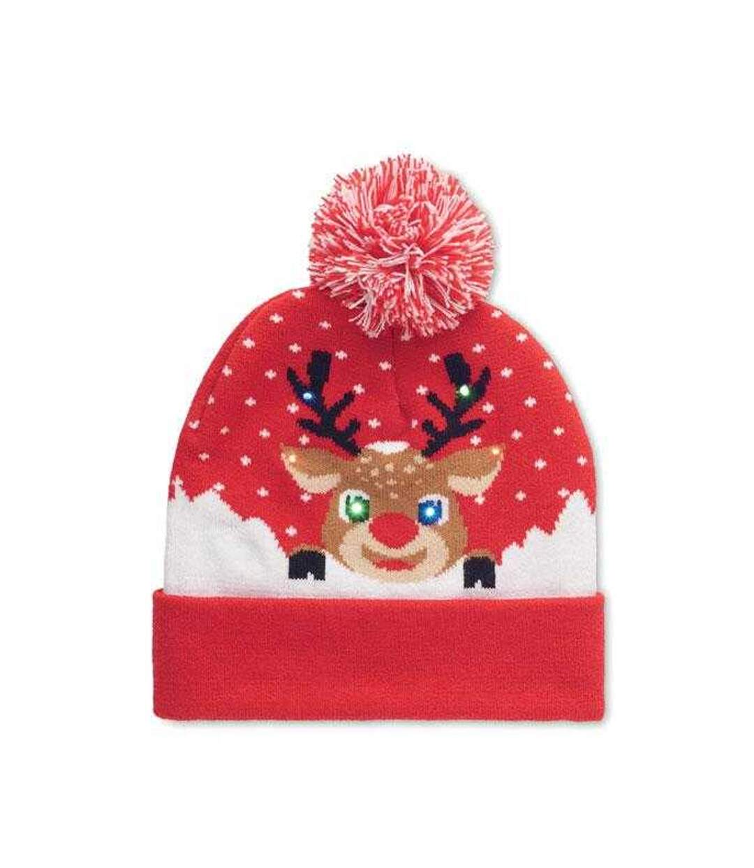 Bonnet Noël Motif Led Shimas Light Rouge MidOcean-1
