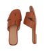Womens/ladies Mae Instep Strap Wide Sandals Tan Where´s That From-1