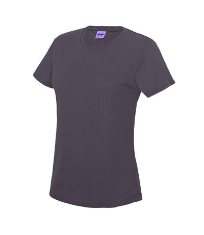 Just Cool Womens/Ladies Sports Plain T-Shirt (Charcoal)