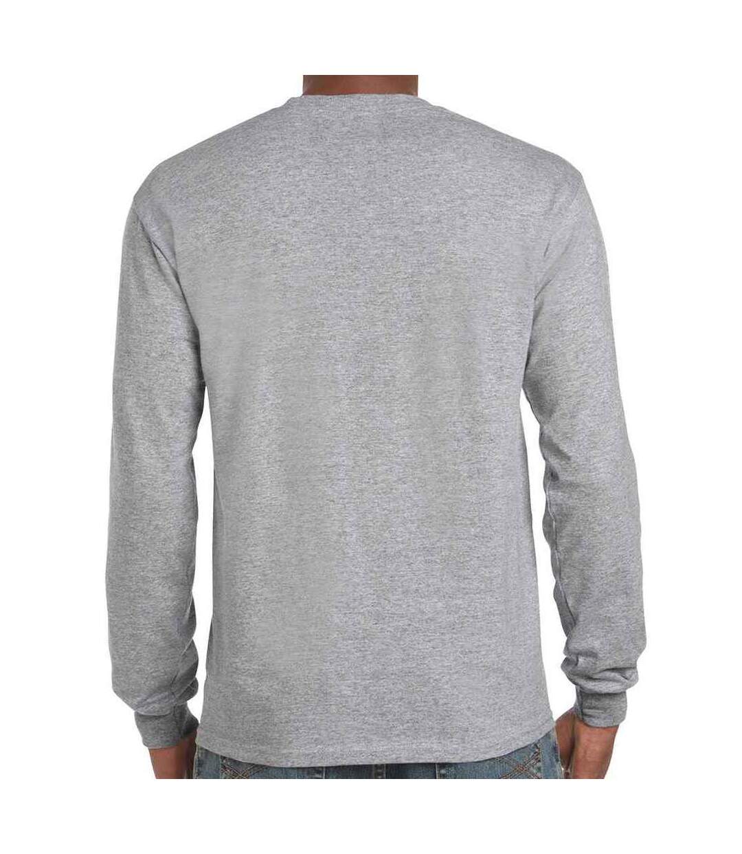 Unisex Adult Ultra Cotton Plain Long-sleeved T-shirt Sports Grey Gildan-3