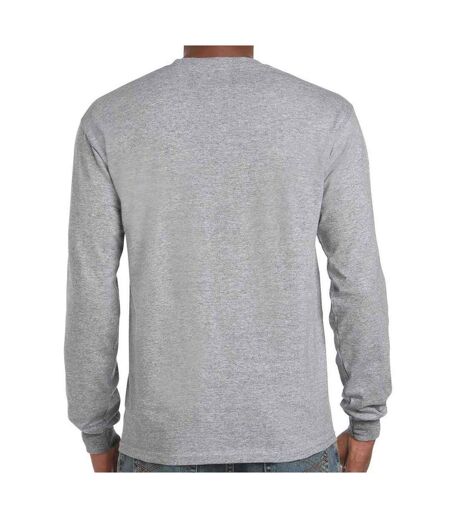 Unisex Adult Ultra Cotton Plain Long-sleeved T-shirt Sports Grey Gildan