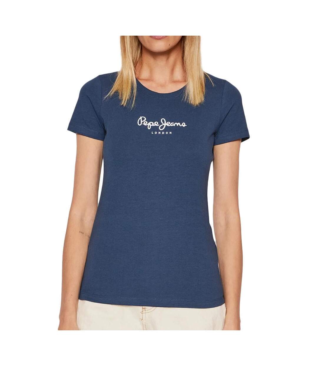 T-shirt Marine Femme Pepe Jeans New Virginia - L-1