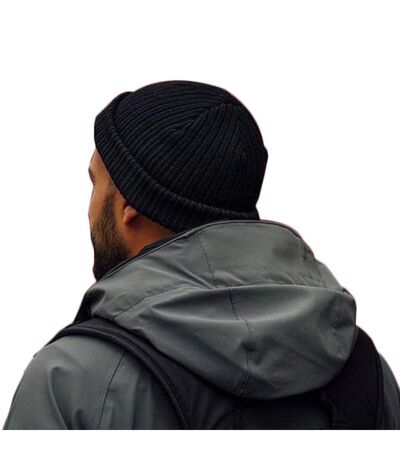 Unisex Docker Short Beanie With Turn Up Black Atlantis