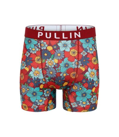 PULL IN Boxer Long Homme Microfibre SMILE Rouge Bleu