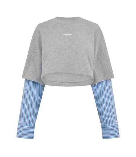 Haut Court Motif/style Superposé Worst B Teela Femme Gris WRSTBHVR