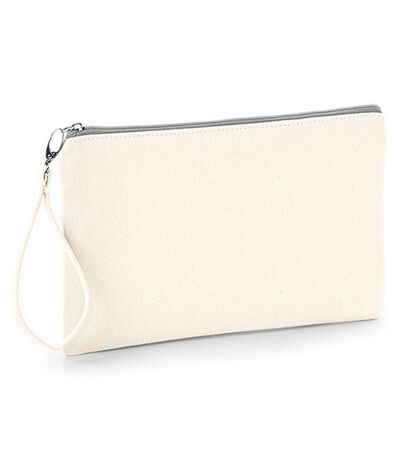 Westford Mill Canvas Wristlet Pouch (Natural/Light Gray) (10.2 x 6.7in)